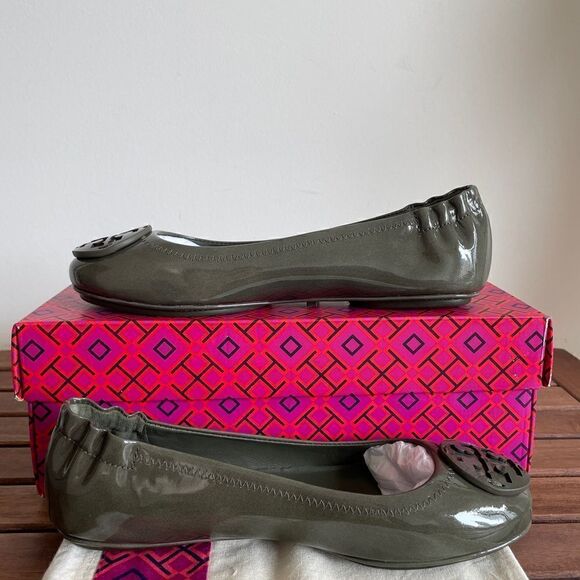 Tory Burch Minnie Ballet Travel Leather Flats Moss Women Size 5.5(141368)$228 - Picture 6 of 15